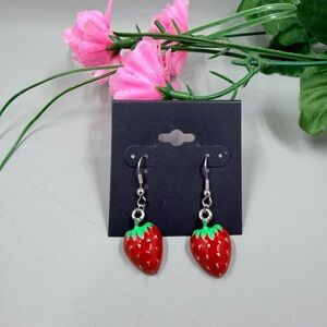 Cute Strawberry Enamel Vintage Y2K Dangle Earrings
